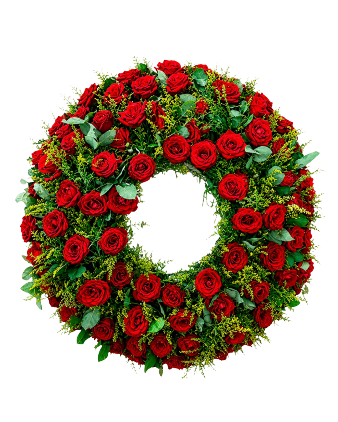 Coroa Especial Aberta de Rosas Vermelhas