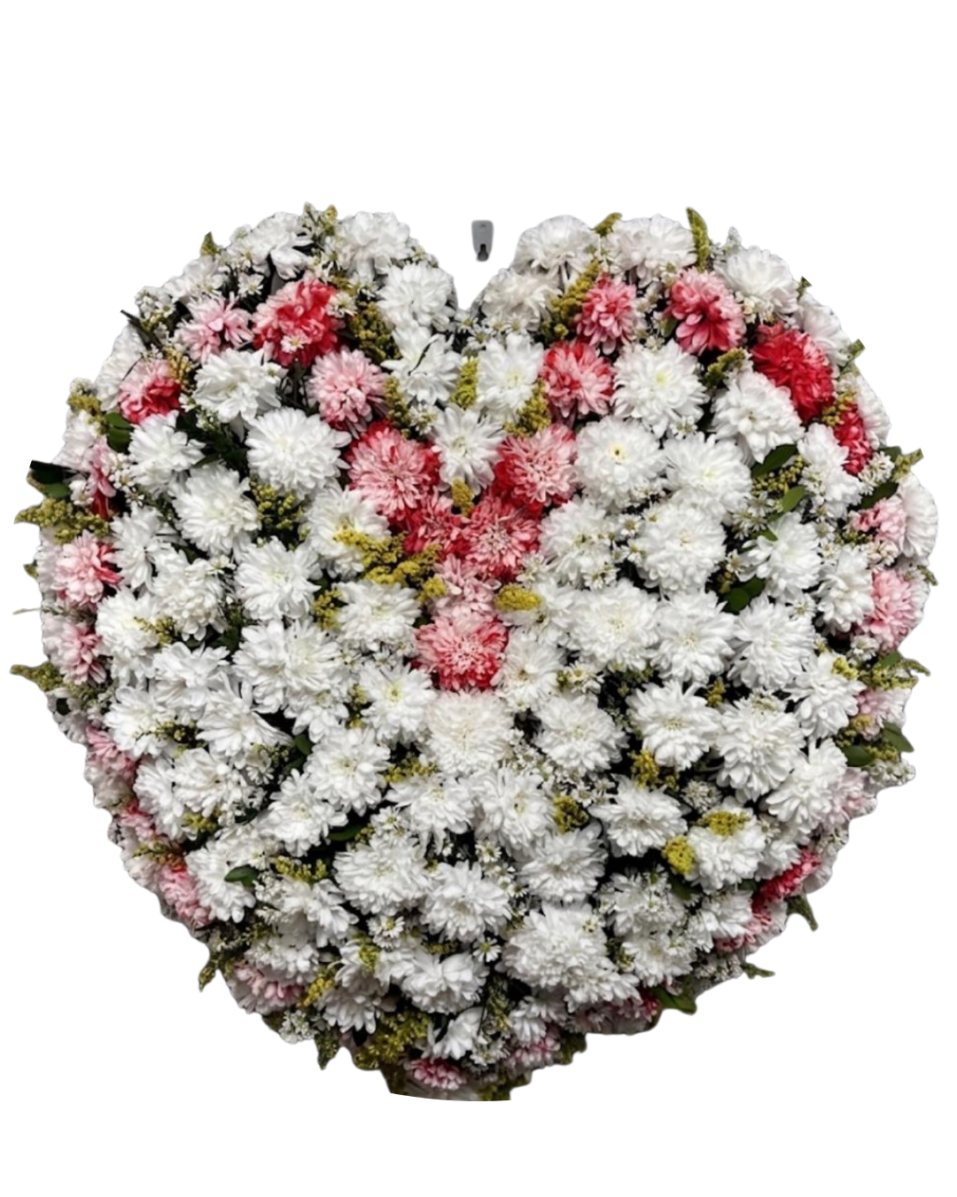Arranjo Coração Branco e Rosa